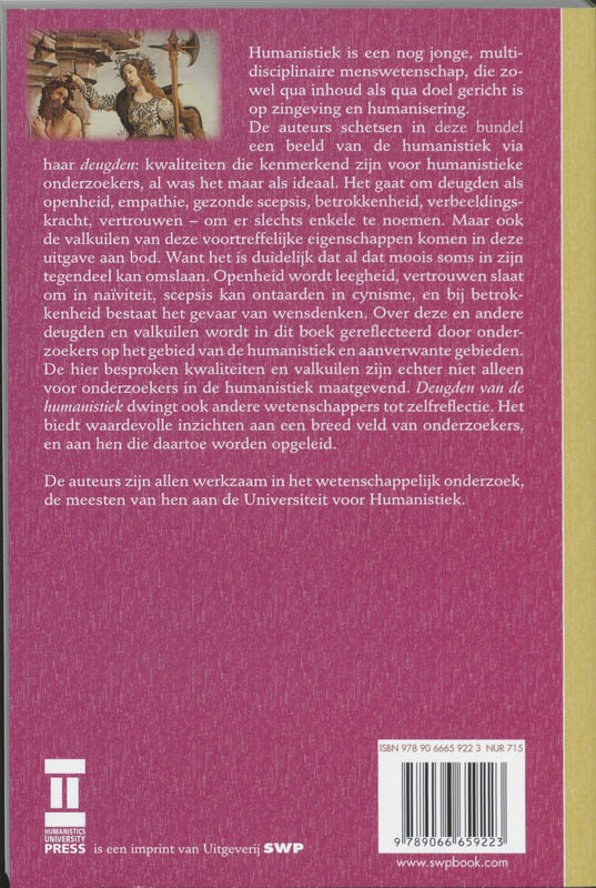 Achterkant van Deugden van de humanistiek