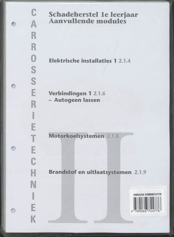 Achterkant van Aanvullende modules