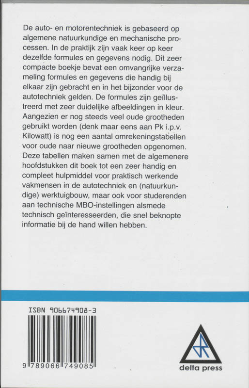 Achterkant van Autotechnische formules