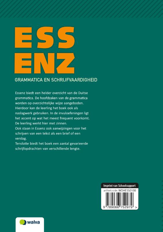 Achterkant van antwoordenboek