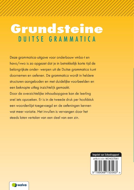 Achterkant van antwoordenboek