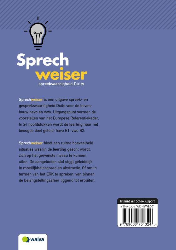 Achterkant van Sprechweiser, docentenhandleiding