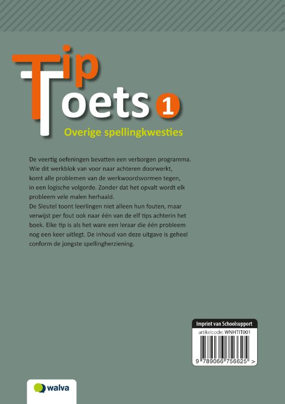Achterkant van 1 Sleutel