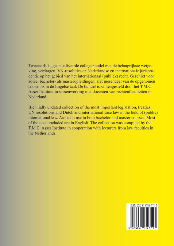 Achterkant van Elementair Internationaal Recht 2023 / Elementary International Law 2023