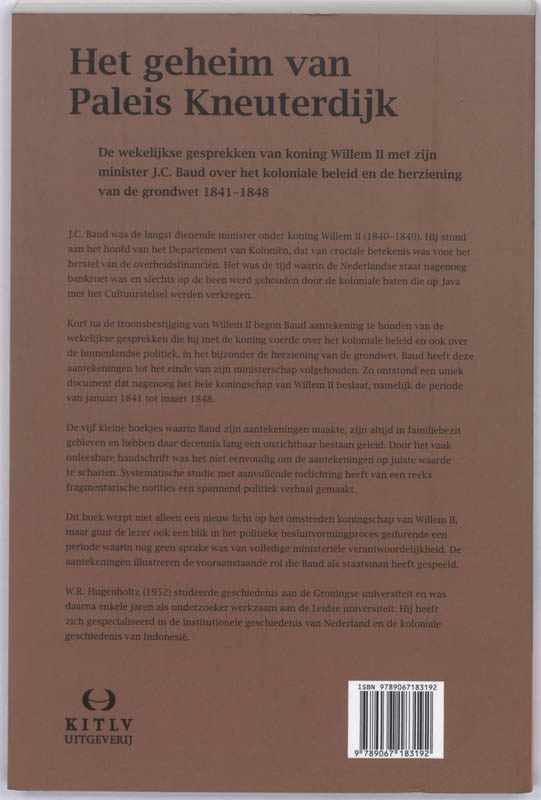 Achterkant van Het geheim van Paleis Kneuterdijk