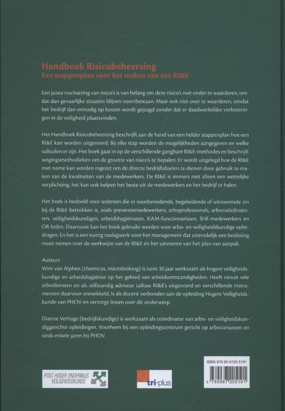 Achterkant van Handboek risicobeheersing