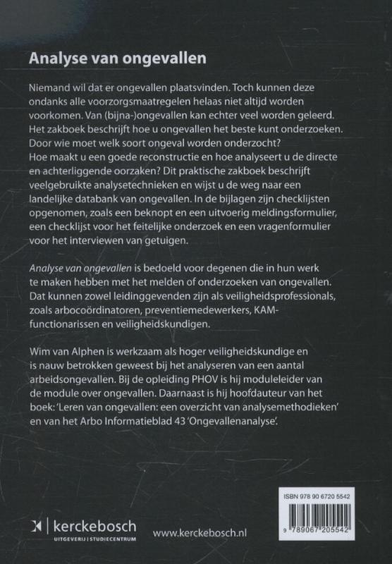 Achterkant van Analyse van ongevallen