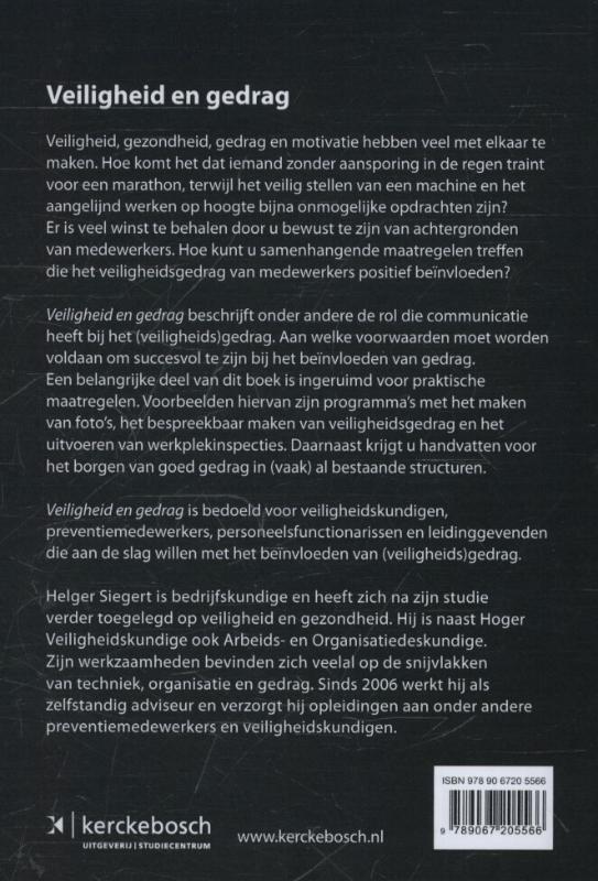 Achterkant van Veiligheid en gedrag