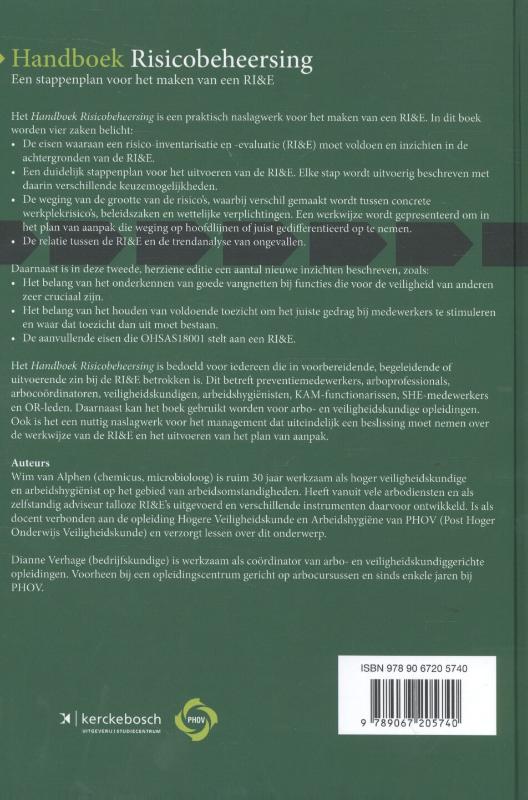 Achterkant van Handboek risicobeheersing