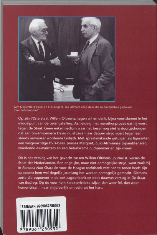 Achterkant van De staat van bedrog