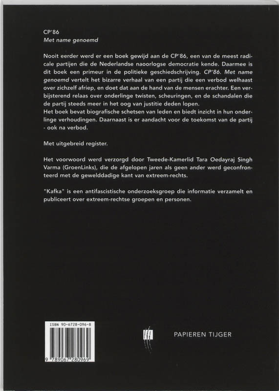 Achterkant van CP'86 met name genoemd