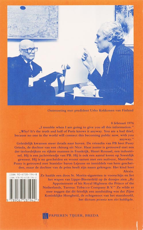 Achterkant van Memoires 1975-1976