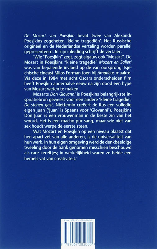 Achterkant van De Mozart van Poesjkin