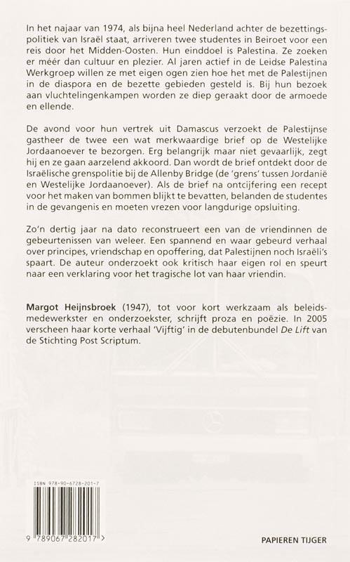 Achterkant van Reisdoel Palestina