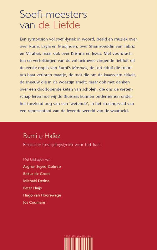 Achterkant van Soefi-meesters van de Liefde: Roemi en Hafez