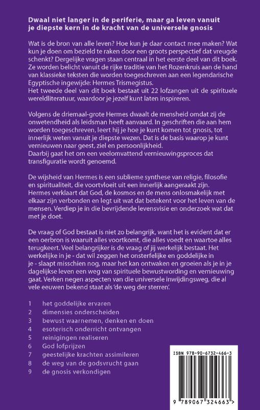 Achterkant van Mysteriën en lofzangen van God, kosmos, mens