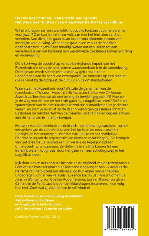 Achterkant van Mysteriën en fakkeldragers van het Rozenkruis