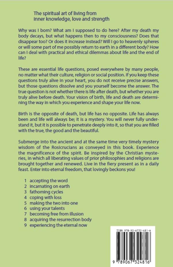 Achterkant van Mysteries and Challenges of Birth, Life and Death