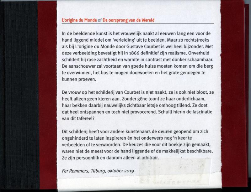 Achterkant van De oorsprong van de wereld