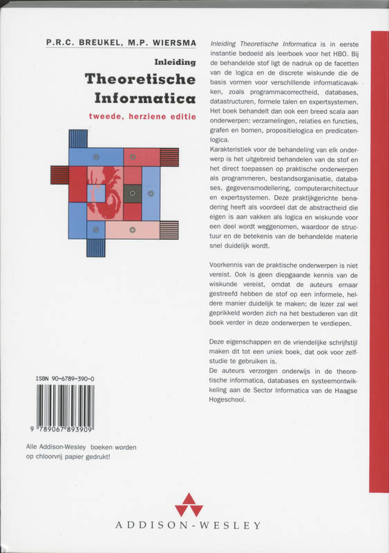 Achterkant van Inleiding theoretische informatica