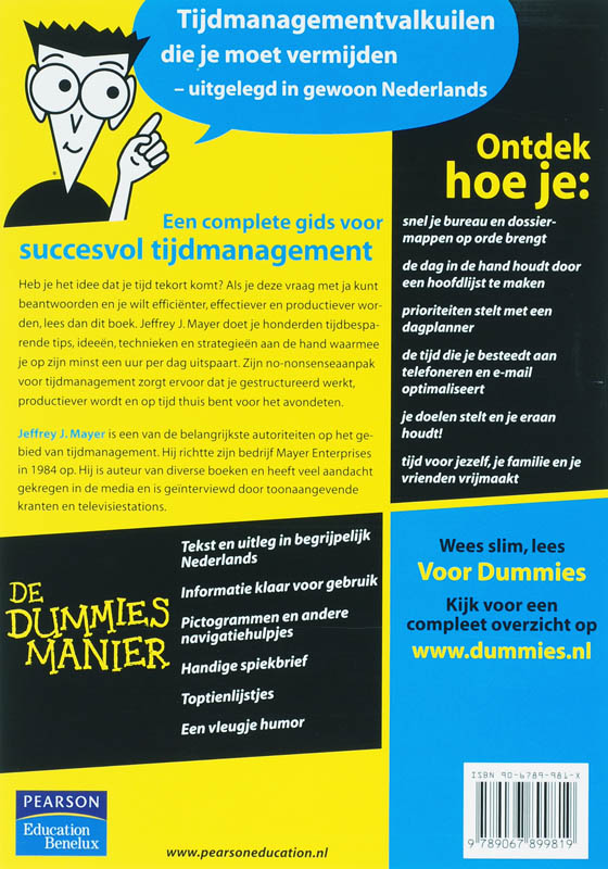 Achterkant van Tijdmanagement voor Dummies
