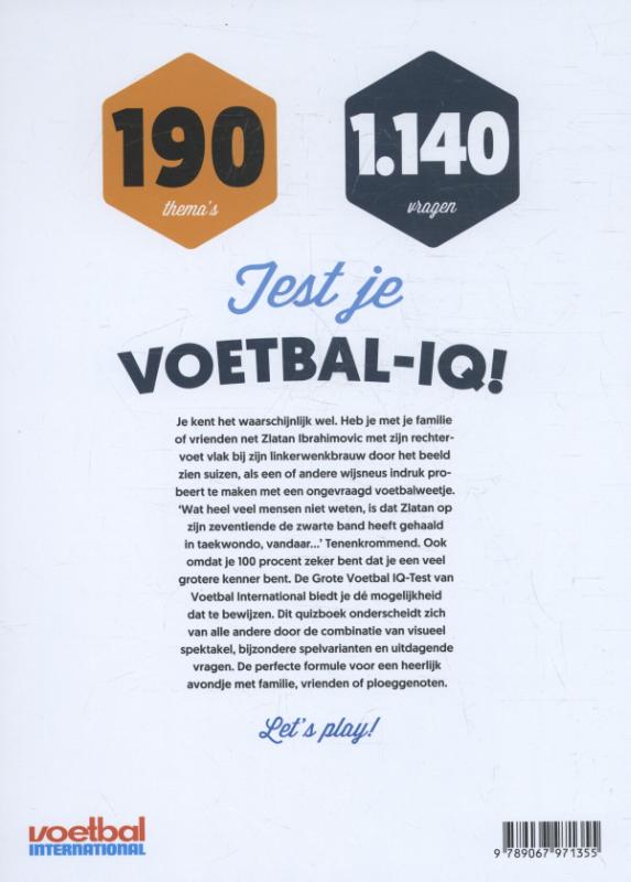 Achterkant van De grote voetbal IQ-test