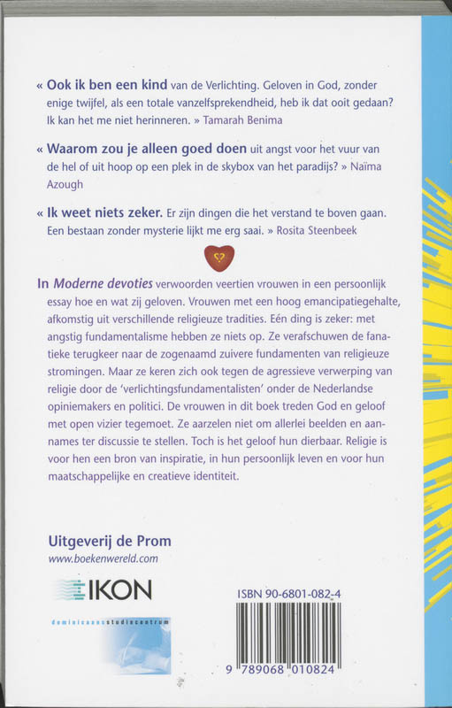 Achterkant van Moderne devoties
