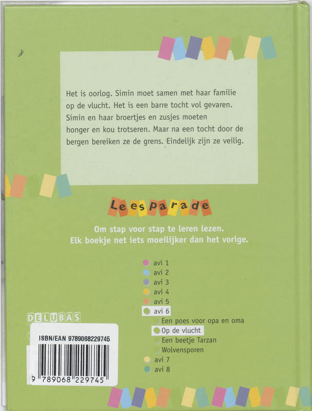 Achterkant van Op de vlucht