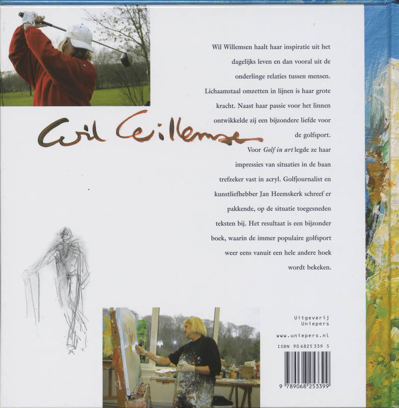 Achterkant van Golf in art