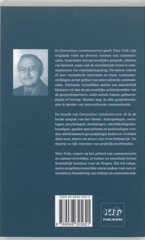 Achterkant van Grenzeloos communiceren
