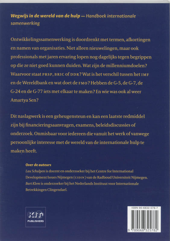 Achterkant van Wegwijs in de wereld van de hulp