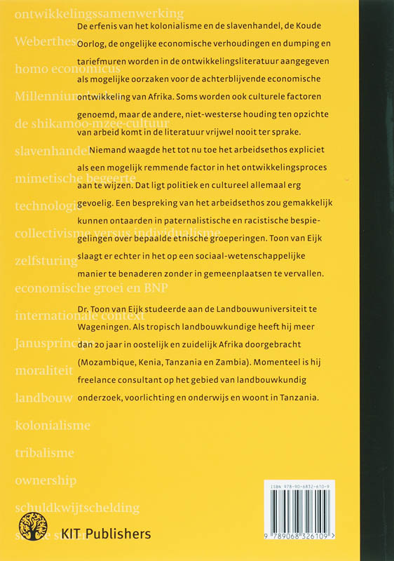 Achterkant van Over ontwikkeling en arbeidsethos in sub-Sahara Afrika