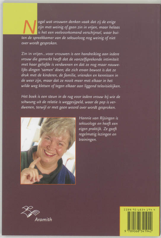 Achterkant van Zin in vrijen voor vrouwen