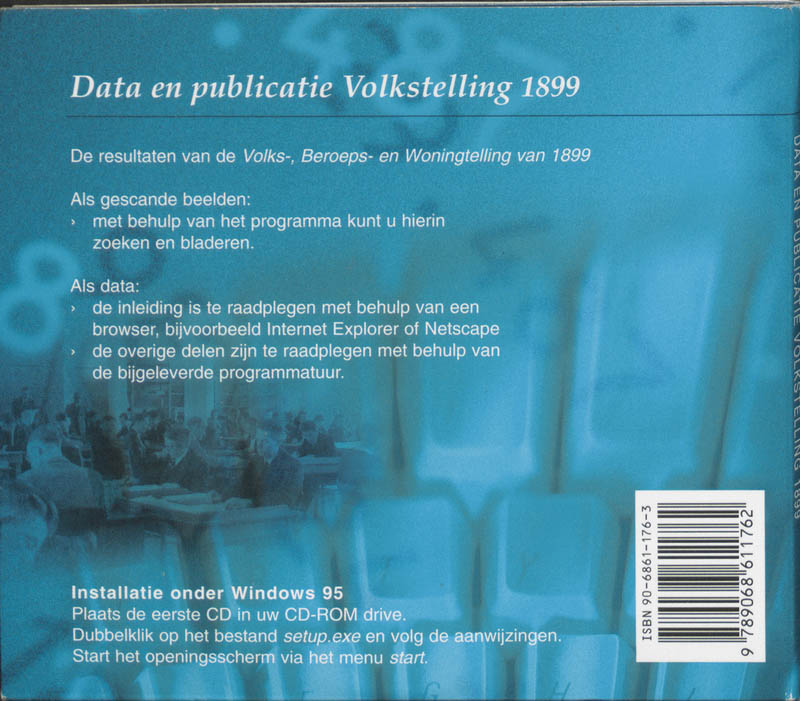 Achterkant van data en publicatie volkstelling 1899
