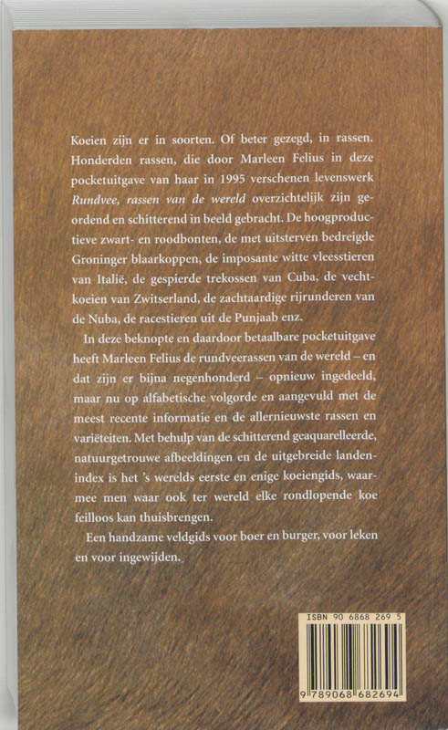 Achterkant van Gids rundveerassen van de wereld
