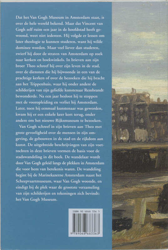 Achterkant van Vincent van Gogh over Amsterdam