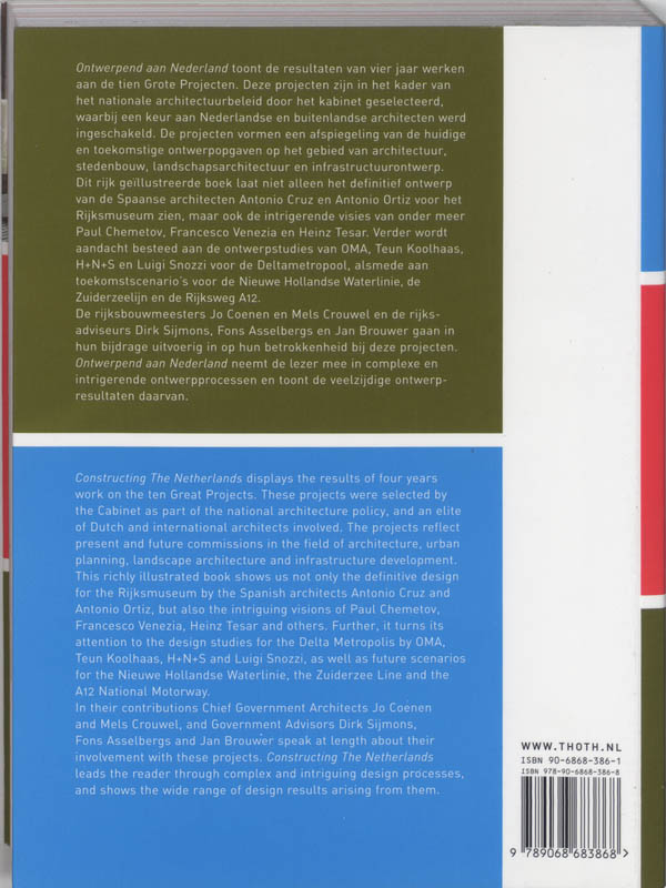 Achterkant van Ontwerpend aan Nederland / Constructing The Netherlands