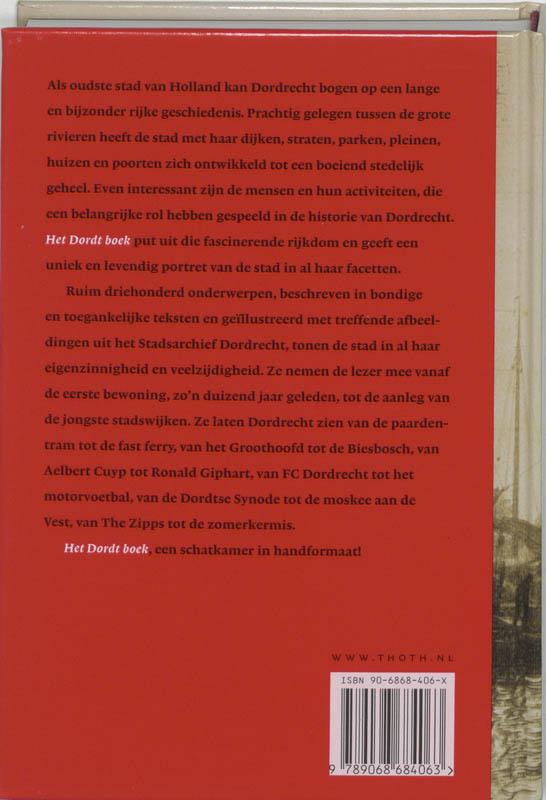 Achterkant van Het Dordt boek 1200-2005