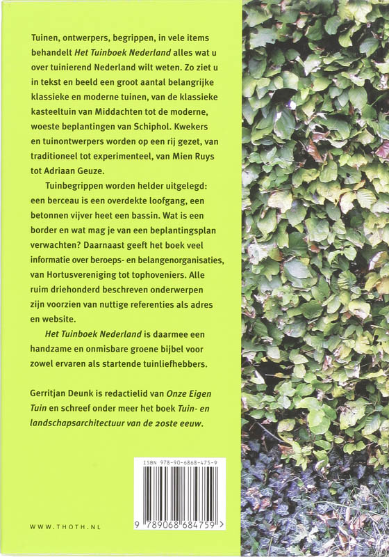 Achterkant van Het Tuinboek Nederland