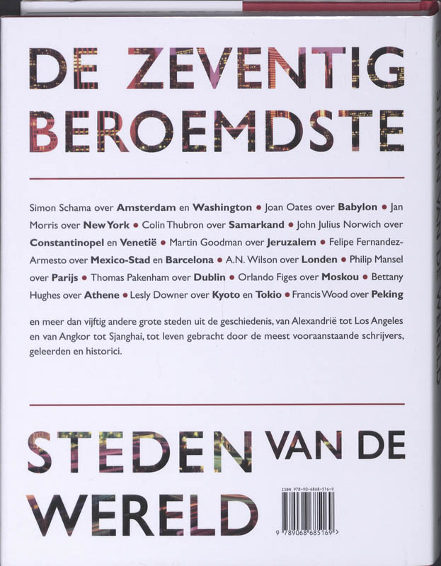 Achterkant van De zeventig beroemdste steden van de wereld