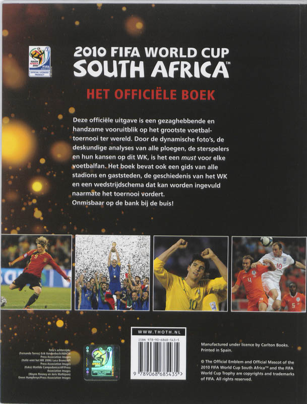Achterkant van 2010 FIFA World Cup South Africa
