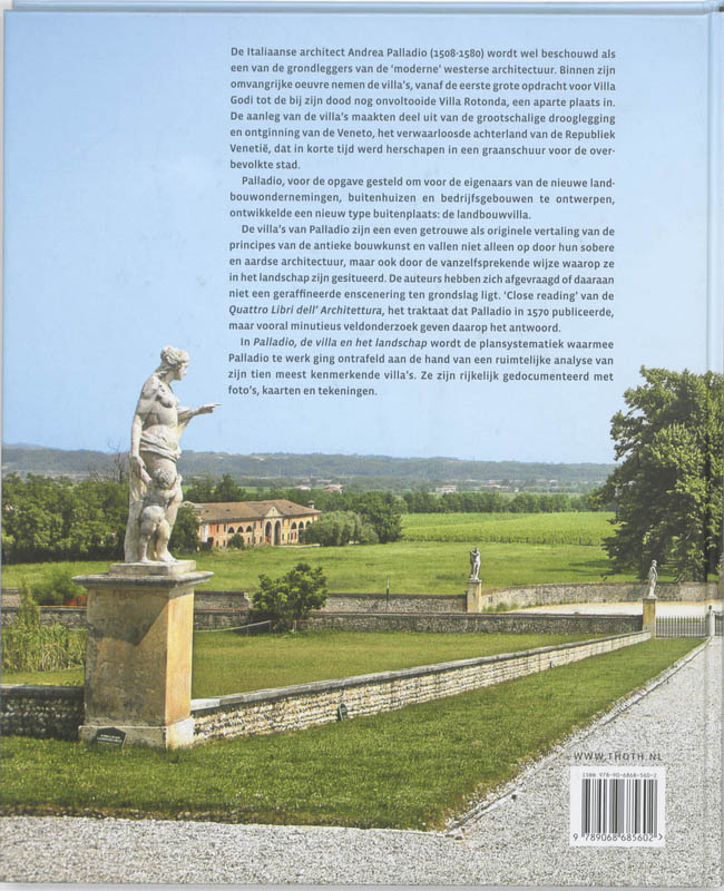Achterkant van Palladio, de villa en het landschap