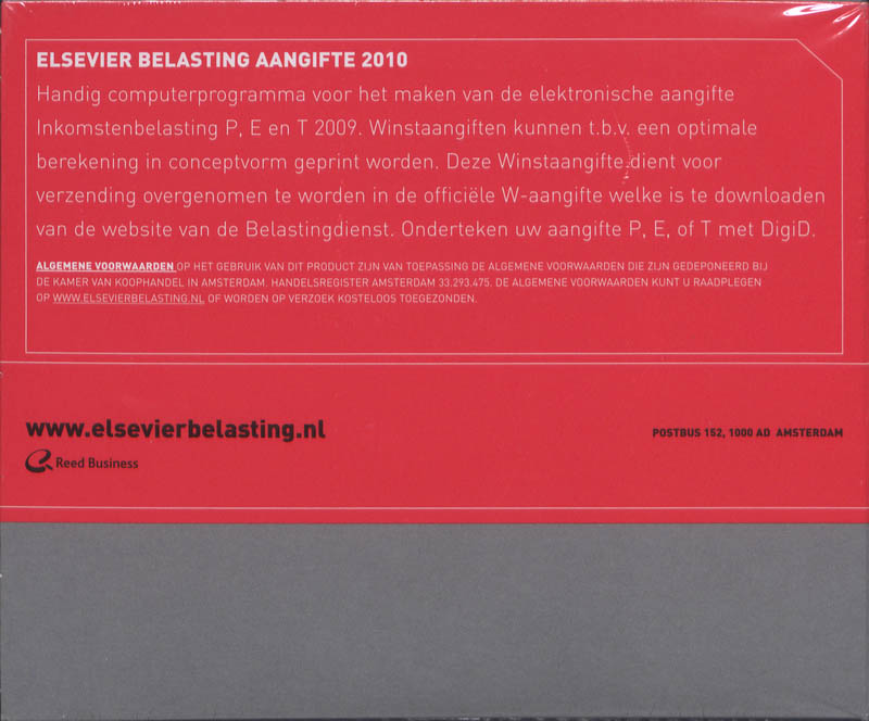 Achterkant van Elsevier Belasting Aangifte 2010