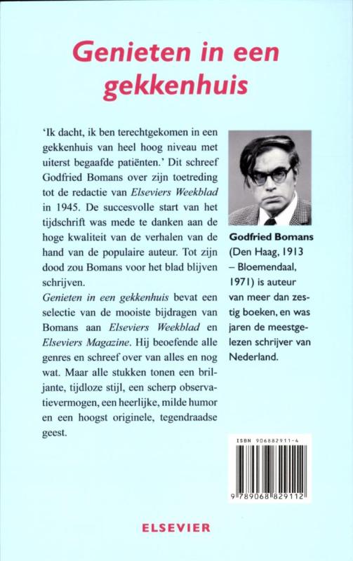Achterkant van Genieten in een gekkenhuis