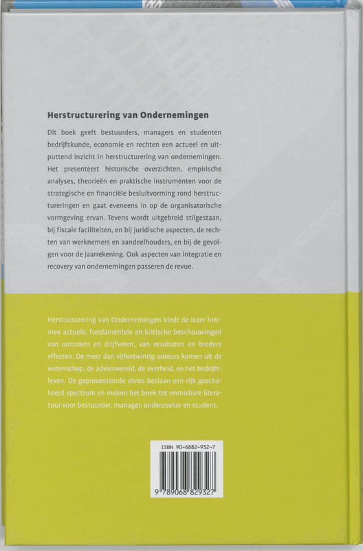 Achterkant van Herstructurering van ondernemingen
