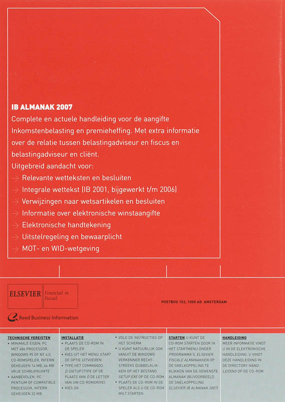 Achterkant van Elsevier IB Almanak 2007 + Archief