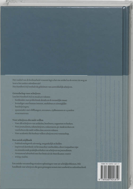 Achterkant van Handboek stijl