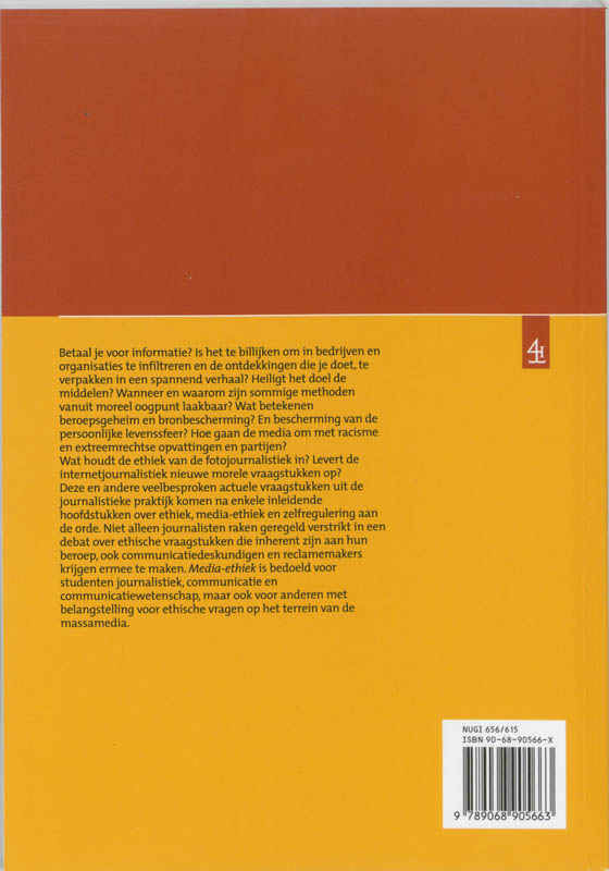 Achterkant van Media-ethiek