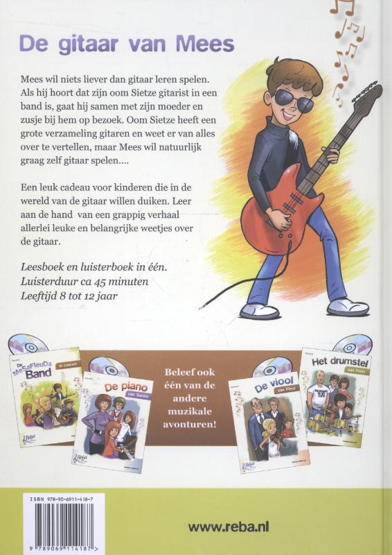 Achterkant van De gitaar van Mees