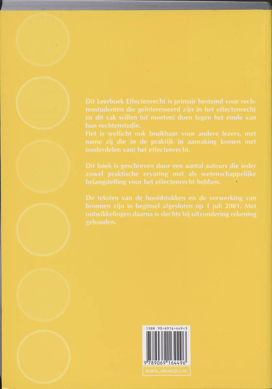 Achterkant van Leerboek effectenrecht